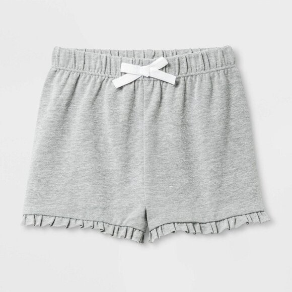 Baby Girls' Back-up Ruffle Fashion Shorts - Heather Gray 6 - 9 Months - Picture 1 of 1